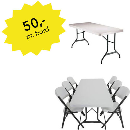 borde, stole, udlejning